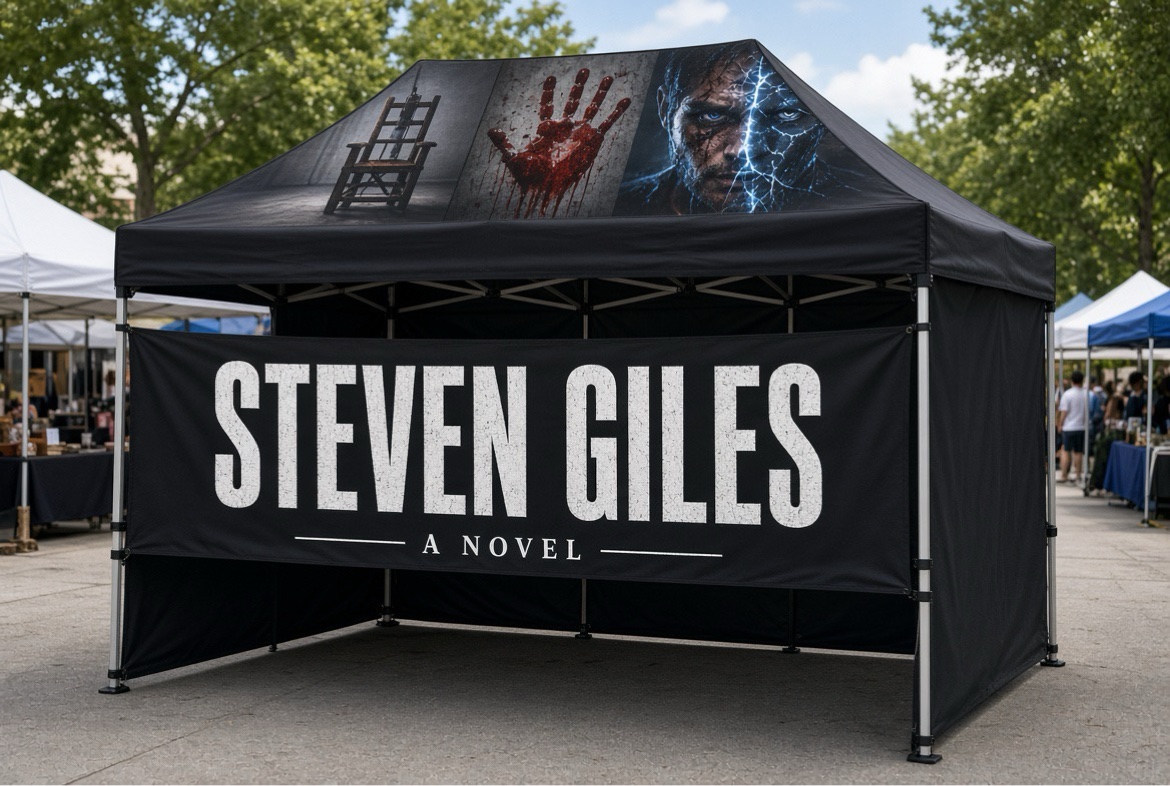 Canopy with front title banner